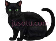 猫,黑色, PNG