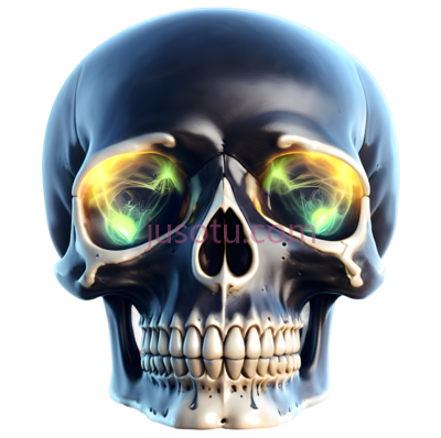骷髅,3D,蓝色, PNG