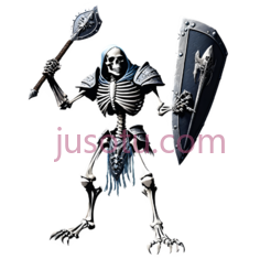 骷髅战士,卡通,白色PNG