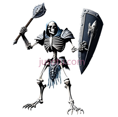 骷髅战士,卡通,白色, PNG