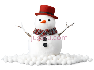 雪人,卡通,白色身体,红色帽子,橙色鼻子, PNG
