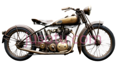 摩托车,复古,金色PNG