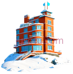 多公寓,雪景,高大建筑PNG