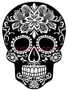 骷髅,装饰性图案,白色PNG