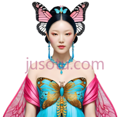 女人,蝴蝶仙子,梦幻,蓝色,粉色PNG