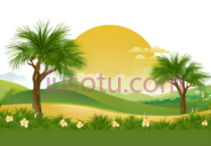 夏季,风景PNG