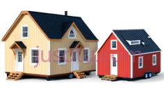 房屋,卡通,黄色,红色PNG