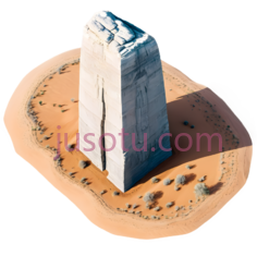 石碑,现代3D,白色PNG