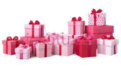 礼物盒,方形,白色,粉色PNG