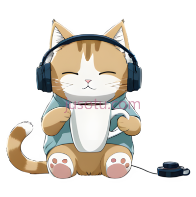 卡通猫,可爱,橙色,白色, PNG