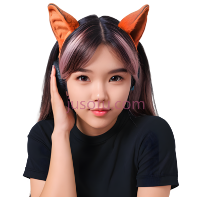 可爱女孩,松鼠耳朵, PNG