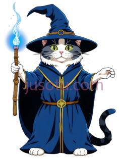 猫,巫师装束,蓝色PNG