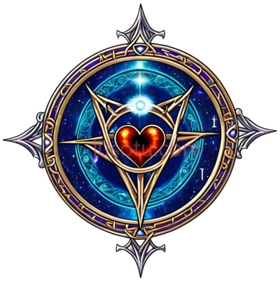 心形图案,神秘,魔法,蓝色,金色,红色, PNG