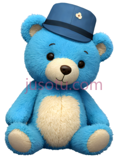 泰迪熊,卡通,蓝色PNG