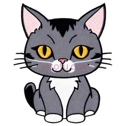 猫,卡通,灰色,白色,黄色, PNG