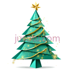 圣诞树,几何图形,绿色PNG