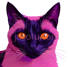 猫,插画,紫色,黑色PNG