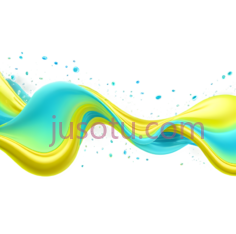 波浪,抽象,蓝色,黄色PNG