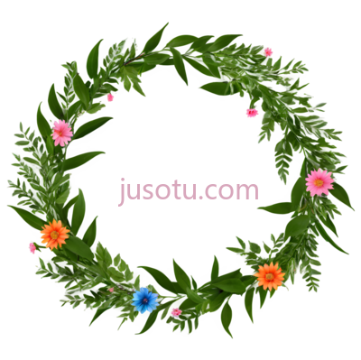 花环,自然,绿色,粉色,橙色,蓝色, PNG