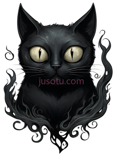 猫,哥特式,黑色, PNG
