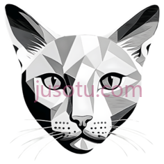 猫,几何图形,白色,灰色PNG