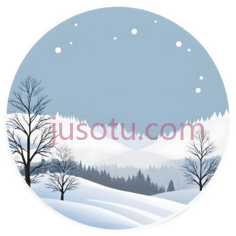 雪景,插画,蓝色,白色PNG