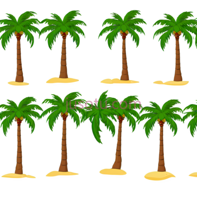 卡通,椰树,海滩, PNG