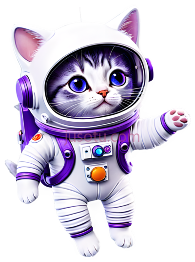 猫,卡通,白色,紫色, PNG