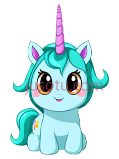 独角兽,卡通,浅蓝色PNG