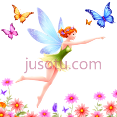 仙女,花园,花卉,蝴蝶PNG