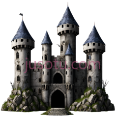 城堡,卡通,灰色,蓝色PNG