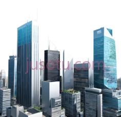 摩天大楼,现代,蓝色, 灰色PNG