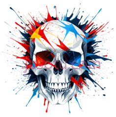 骷髅,抽象,白色,蓝色,红色PNG