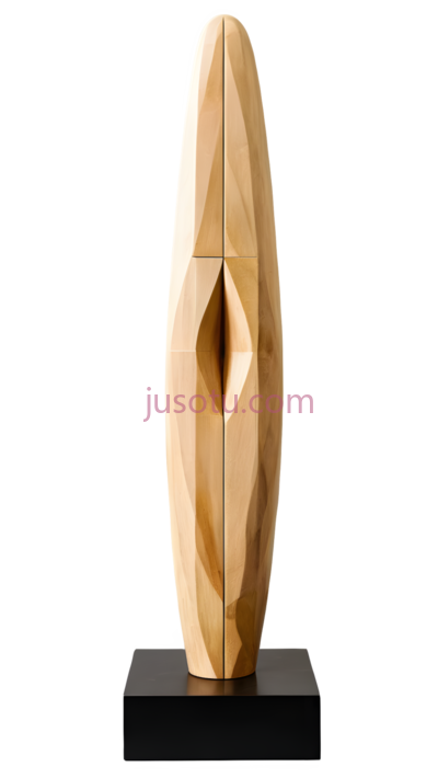 雕塑,现代抽象,浅木色, PNG