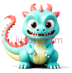 卡通龙,可爱,蓝色PNG