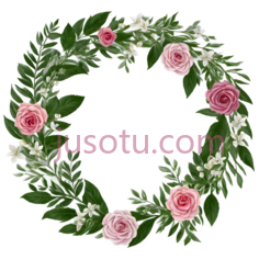 花环,自然,粉色,白色,绿色PNG