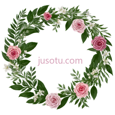 花环,自然,粉色,白色,绿色, PNG