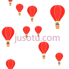 热气球,卡通,红色PNG