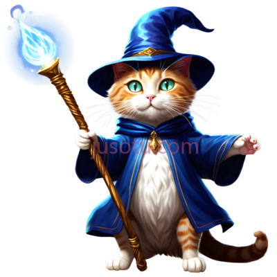 猫,魔法师,蓝色, PNG