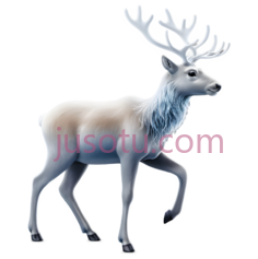 鹿,3D,白色PNG