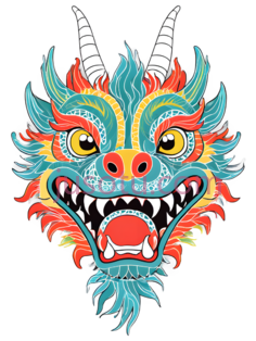 中国龙,彩色PNG