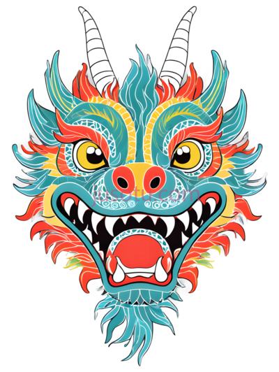 中国龙,彩色, PNG