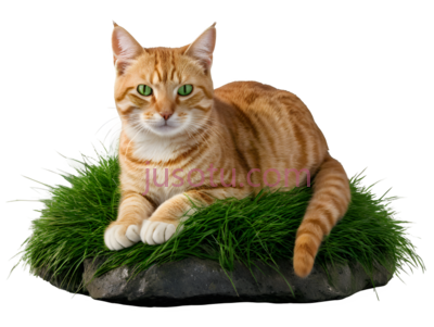 猫,岩石,草原, PNG