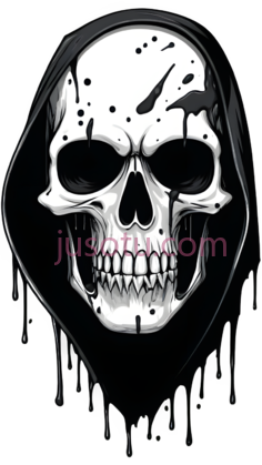 骷髅,哥特式,黑白PNG