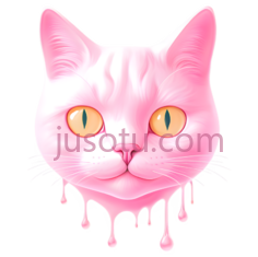 猫,融化,粉色PNG