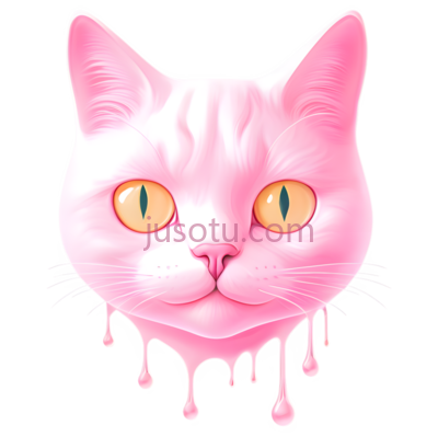 猫,融化,粉色, PNG