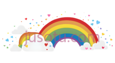 彩虹,卡通,红色, 橙色, 黄色, 绿色, 蓝色, 紫色PNG