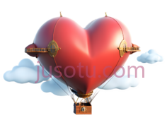 热气球,卡通,红色PNG