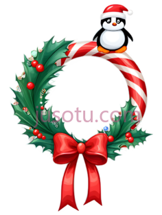 圣诞花环,卡通,红色,绿色,白色PNG