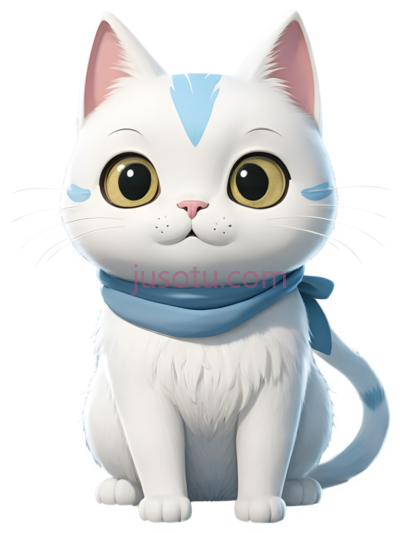 猫咪,卡通,白色,蓝色, PNG